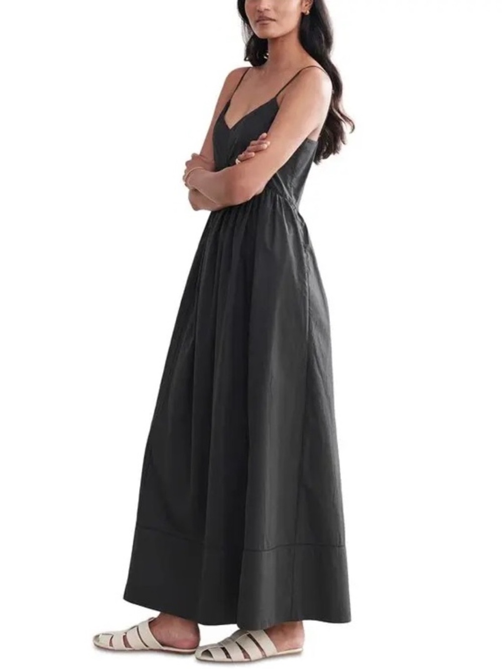 Jenni Kayne Peninsula Dress Black Maxi Poplin NWT Small MSRP $425 - Picture 2 of 9